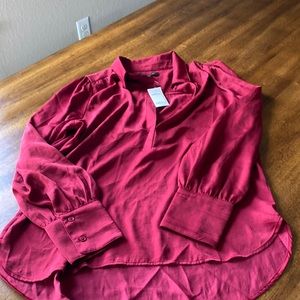 Burgundy collared blouse